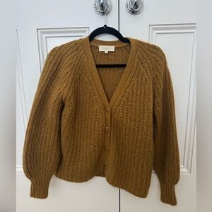 Textured Button-Front Cardigan Sweater - Mustard by Sézane
